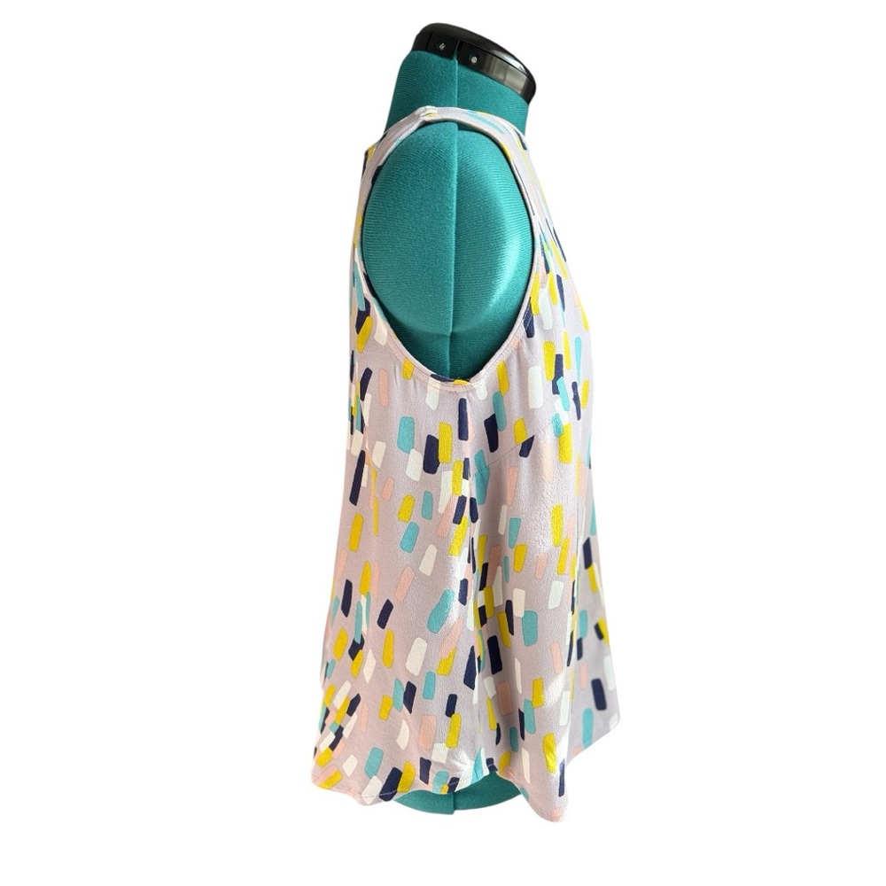 NWOT Boden Graphic Sleeveless Blouse in Yellow and Gray - Picture 3 of 10